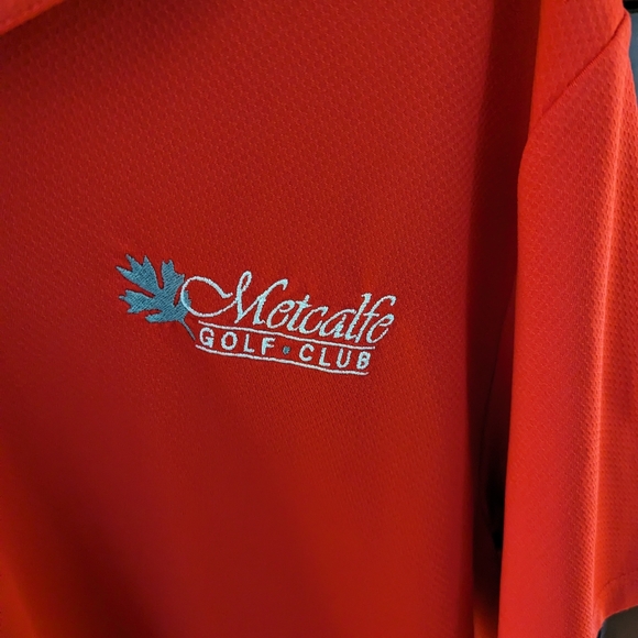 Under Armour Golf Polo Size Medium Red Pre-Owned - Picture 4 of 5